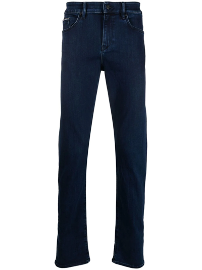 Hugo Boss Mid-rise Tapered Jeans In Blue | ModeSens