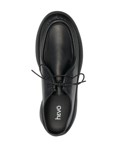 Shop Hevo Murgese Leather Boat Shoes In Black
