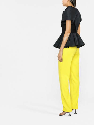 Shop Alexander Mcqueen High-waisted Slim-cut Trousers In Yellow