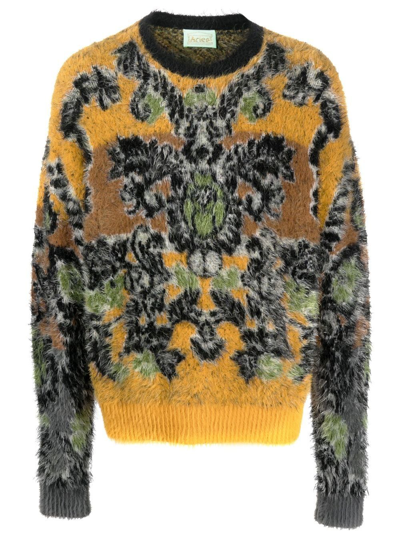 Shop Aries Abstract-print Knit Jumper In Black