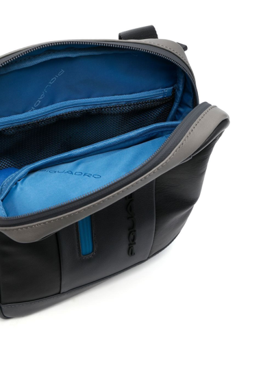 Piquadro Calf-leather Messenger-bag In Black