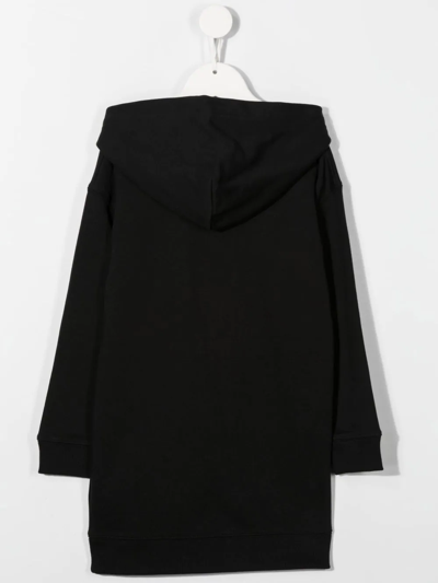 Shop Calvin Klein Logo-print Hoodie Dress In Black