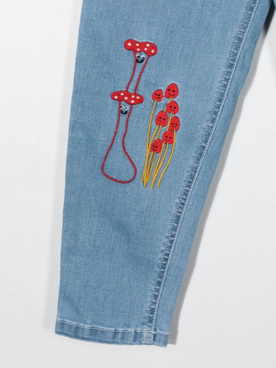 Shop Stella Mccartney Embroidered-detail Tapered Jeans In Blue