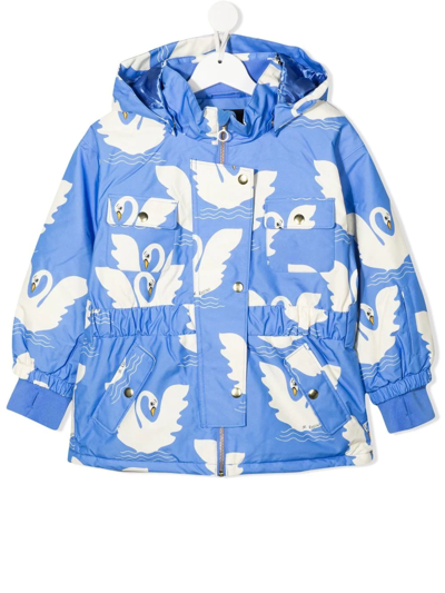Kids' Swan Soft Branded Printed Ski Jacket Blue