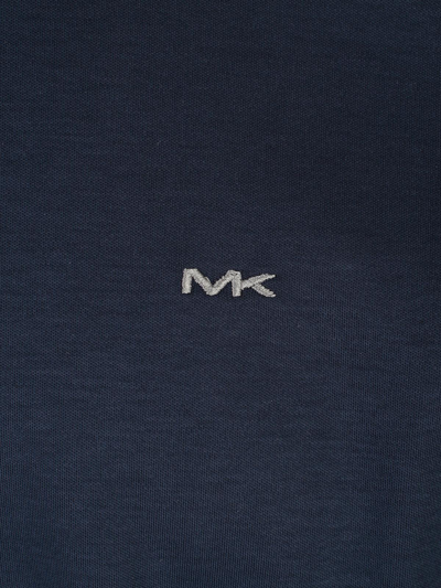 Shop Michael Kors Logo Embroidered Polo Shirt In Midnight