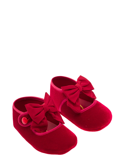 Shop Monnalisa Red Ballerine With Bow Detail  Kids