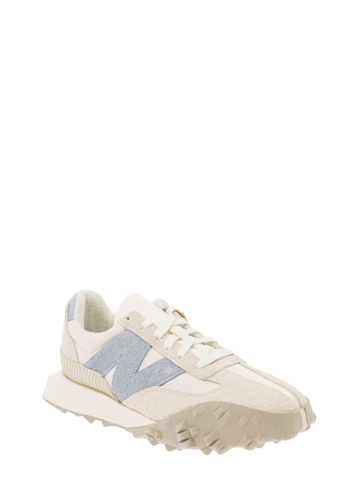 Shop New Balance Chalk Color Xc-72 Sneaker In Suede And Recycled Fabrics With Contrast Logo  Man In White