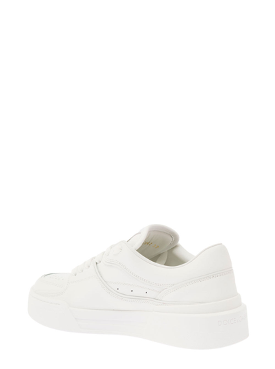 Shop Dolce & Gabbana New Roma White Sneakers With Contrasting 3d Details Woman