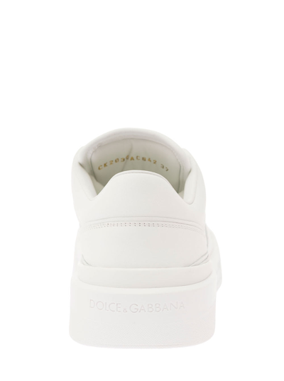 Shop Dolce & Gabbana New Roma White Sneakers With Contrasting 3d Details Woman