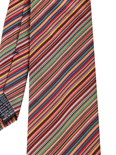 Shop Paul Smith Stripe Silk Tie In Multi