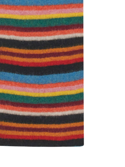 Shop Paul Smith Striped Pattern Scarf In Multicolor