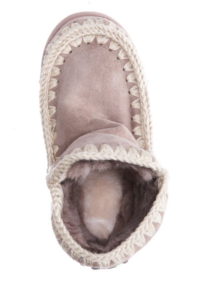 Mou Eskimo 18 Glitter Logo Ankle Boots In Elephant Grey