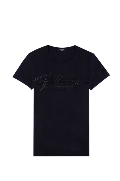 Shop Balmain Cotton T-shirt In Black