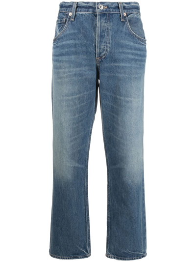Shop Citizens Of Humanity High-rise Straight-leg Jeans In Blue