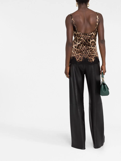 Shop Dolce & Gabbana Leopard-print Tank Top In Brown