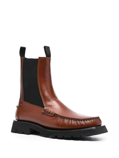 Shop Hereu Alda Leather Chelsea Boots In Brown