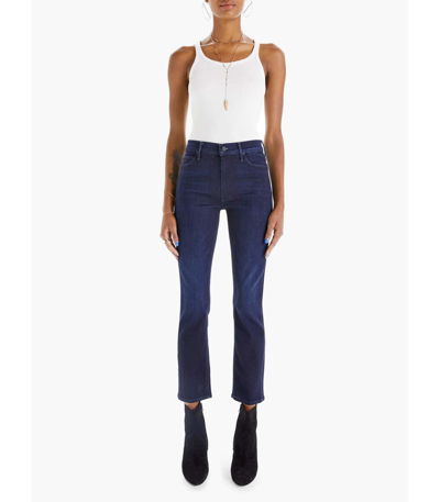 Shop Mother The Mid Rise Dazzler Ankle Jean In Dark Blue