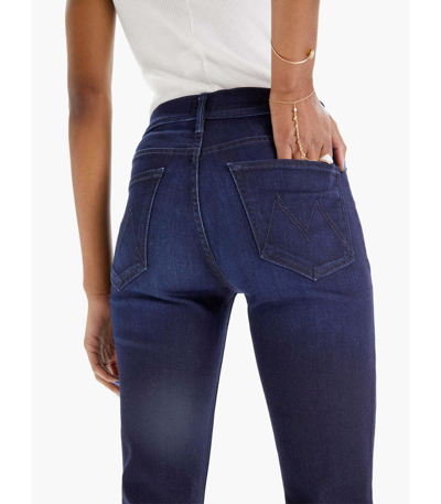 Shop Mother The Mid Rise Dazzler Ankle Jean In Dark Blue