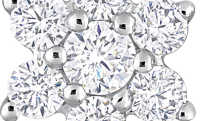 Delmar Sterling Silver Created Moissanite Flower Stud Earrings In Silver