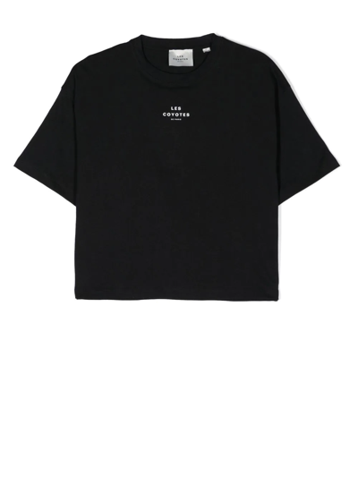 Shop Les Coyotes De Paris Logo-print Short-sleeve T-shirt In Black