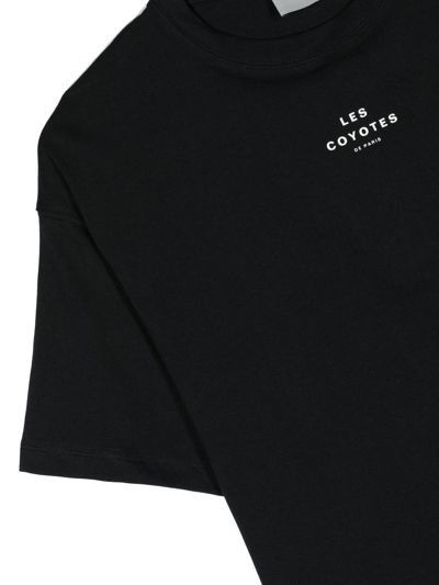 Shop Les Coyotes De Paris Logo-print Short-sleeve T-shirt In Black