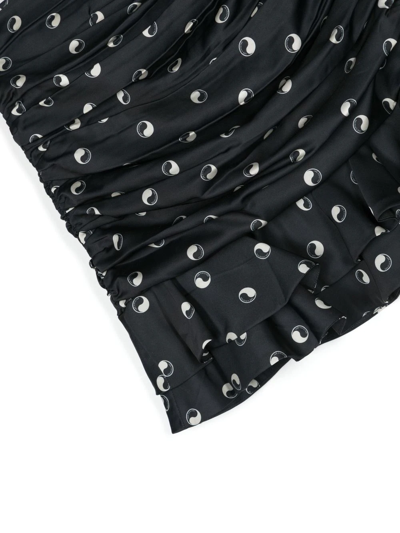 Shop Les Coyotes De Paris Graphic-print Ruffled Skirt In Black
