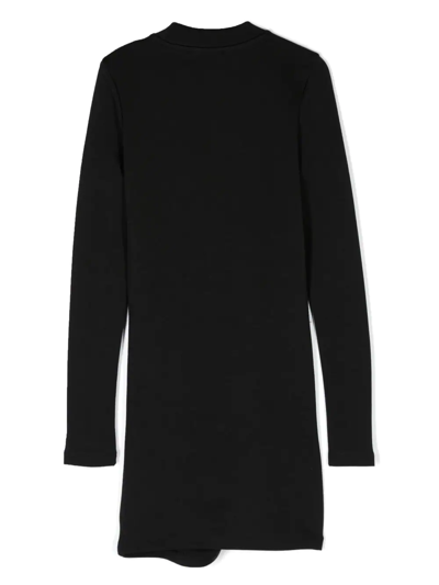 Shop Les Coyotes De Paris Round-neck Long-sleeve Dress In Black