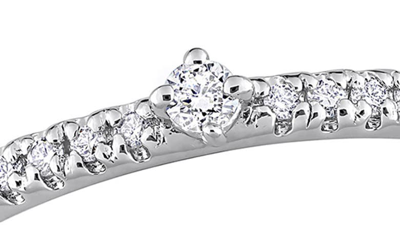 Delmar Sterling Silver Lab Created Diamond Ring In Silver