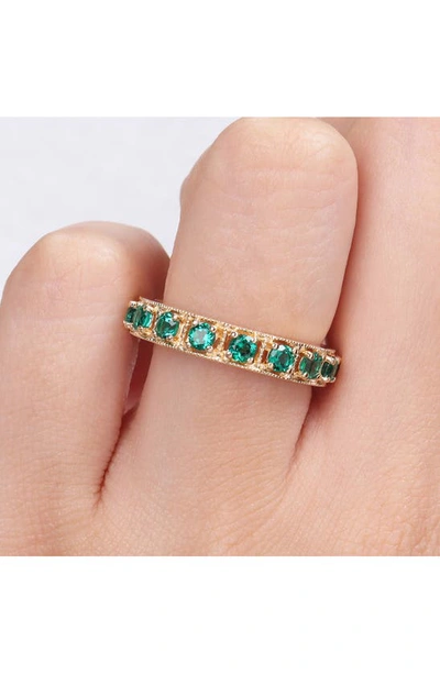 Delmar Lab Created Emerald Eternity Ring In Green