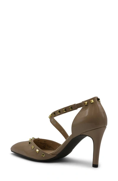 Shop Adrienne Vittadini Newly Stud D'orsay Pump In Med Nude-pt