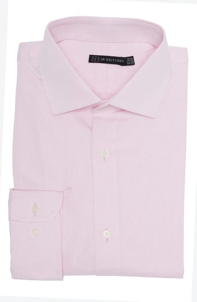 Shop Jb Britches Yarn-dyed Solid Dress Shirt In Pink/ White
