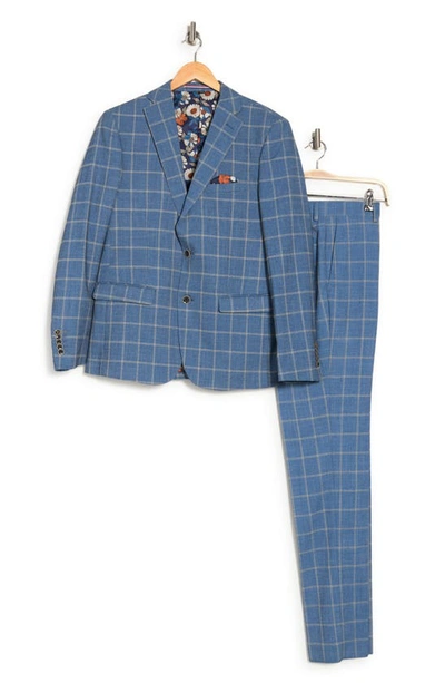 Shop Soul Of London Two-piece Plaid Suit In Blue