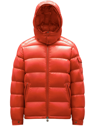 Moncler Maya Jacket Quilted Nylon Down Jacket In Red