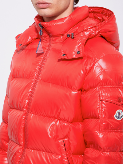 Moncler Maya Jacket Quilted Nylon Down Jacket In Red