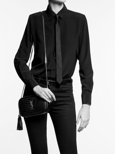 Shop Saint Laurent Lou Mini Black Bag