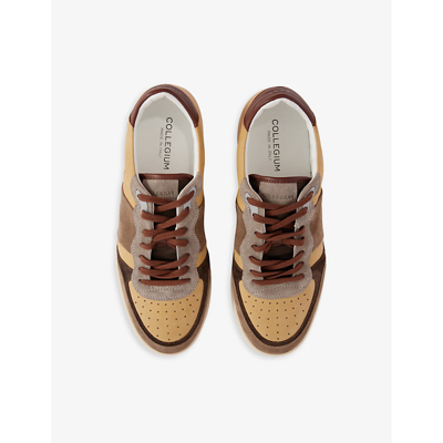 Shop None Devastator Panelled Suede Low-top Trainers In Brown