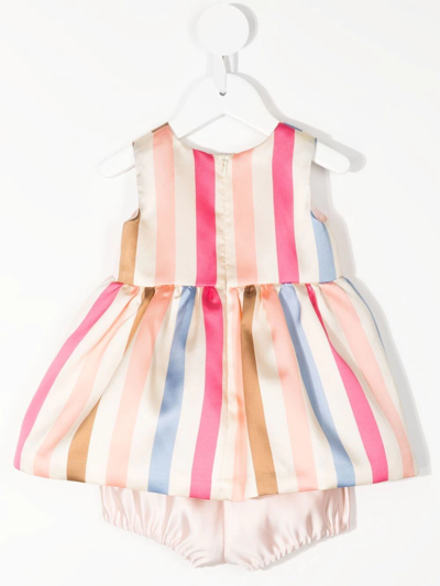 Hucklebones London Stripe-print Bodice Dress And Bloomers In 彩色