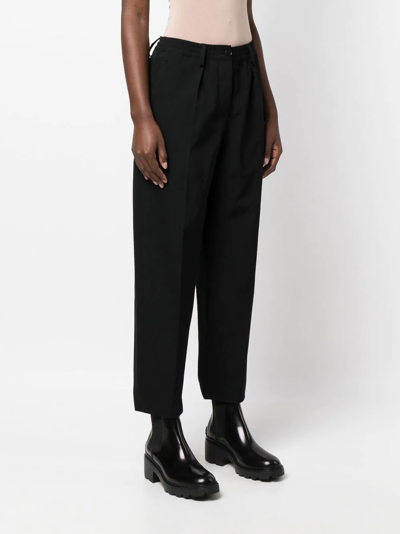 Shop Aspesi Pleat-detail Tailored Trousers In 黑色