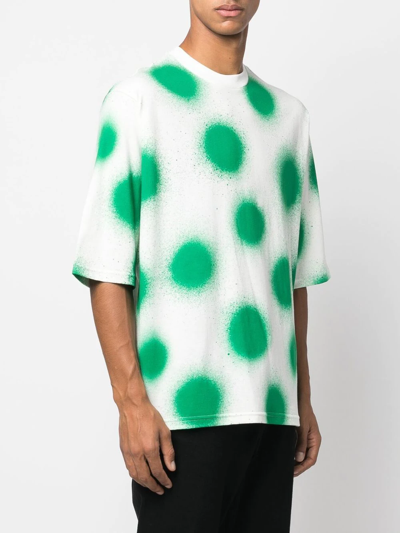Shop Moncler Polka Dot Print Short-sleeve T-shirt In Green