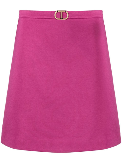 Twinset Logo-detail Mini Skirt In 粉色