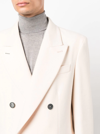 Shop Hevo Mid-length Double-breasted Coat In Neutrals