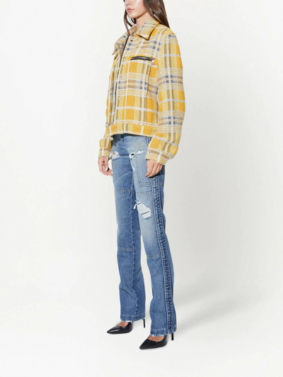 Rta Ivana Check Bomber Jacket In 黄色