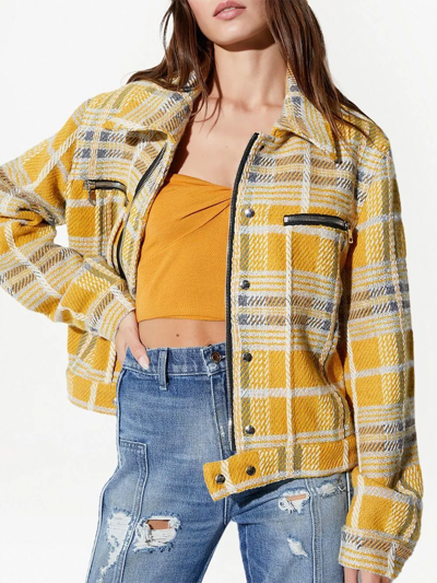 Rta Ivana Check Bomber Jacket In 黄色