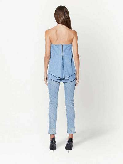 Rta ‘eliana' Strapless Layered Top In 蓝色