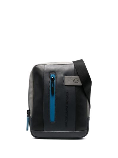 Shop Piquadro Colour-block Messenger Bag In 黑色