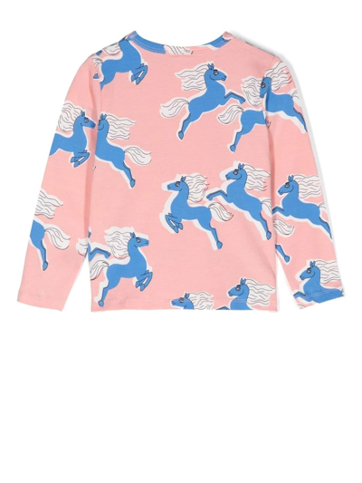Mini Rodini Graphic-print Long-sleeved T-shirt In Pink