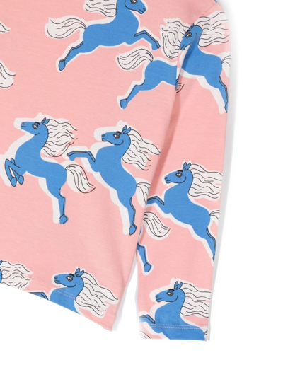 Mini Rodini Graphic-print Long-sleeved T-shirt In Pink