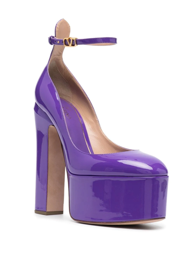 Shop Valentino Tan-go 155mm Platform Pumps In Purple