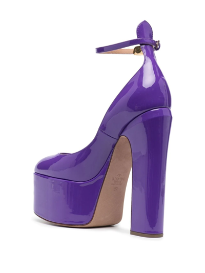 Shop Valentino Tan-go 155mm Platform Pumps In Purple