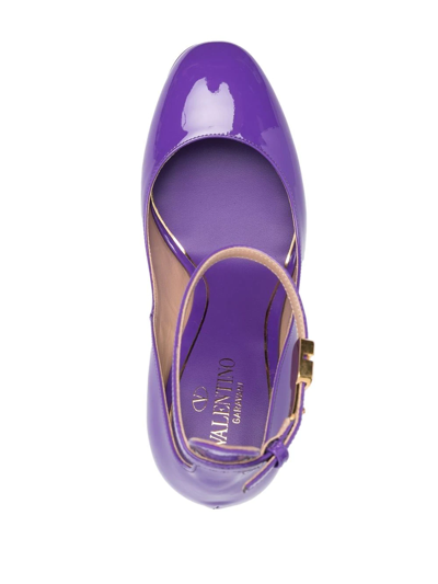 Shop Valentino Tan-go 155mm Platform Pumps In Purple